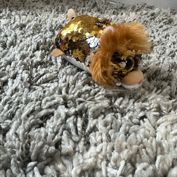 Ty Regal Flippables Sequin Teeny Beanie Boo Gold Lion - Picture 5 of 11